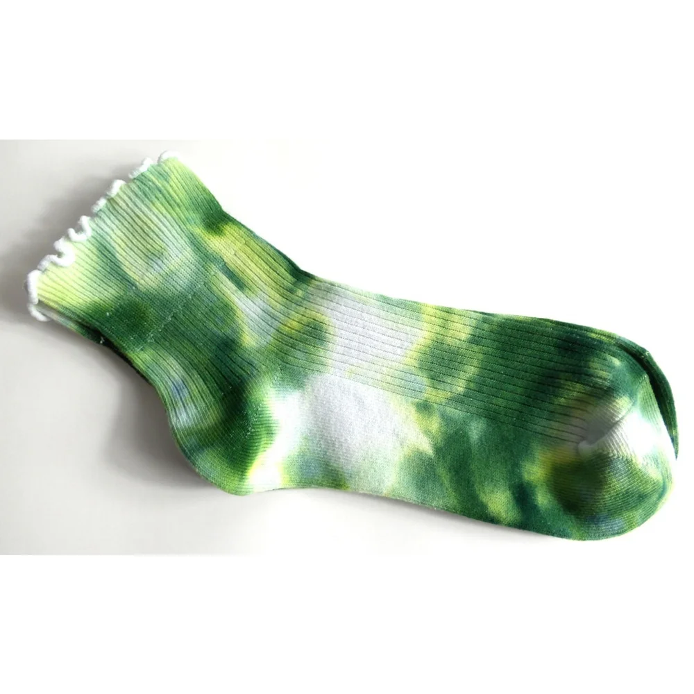 Hand-Dyed Tie-Dye Cotton Socks - Women's Size 5-8 (Set of 4)